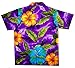 Funky Hawaiian Shirt, Bigflower, Purple, XL