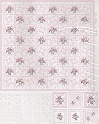 1:12 Miniature Pink Basket Quilt Kit by Lindee's Little Linens
