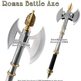 Click here to buy Double Edge Two Tone Roman Battle Axe w  Plaq Sharp.
