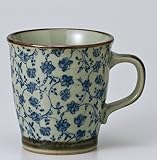 藍染小花高台マグ　【マグカップ 美濃焼】