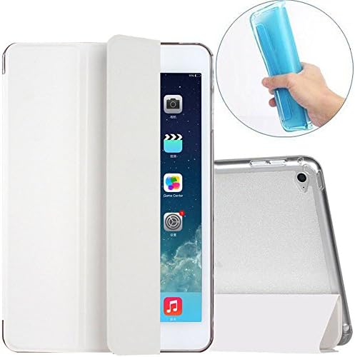 ipad Mini 4 Case, Century Mall Apple Ipad Mini 4 Soft TPU Case Smart Eather Case Cover,Super Slim Cover back and Update Auto Sleep/wake for Apple New Ipad Mini 4 Case (ipad mini 4, white)