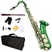 Cecilio 2Series TS-280GL Green Lacquered B Flat Tenor Saxophone + Case, Mouthpiece, 11 Reeds, & More