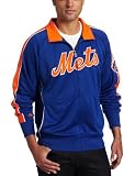 MLB Men's New York Mets Profector Mock Neck Full Zip Raglan Jacket (Pro Navy/Pro Nugget, XX-Large)