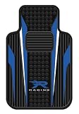 Blue And White R Racing Universal-Fit Molded Front Floor Mats - Set of 2