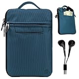 SumacLife Navy Blue Premium Protective Nylon Sleeve Carrying Case with Handle for Newest 2011 Amazon Kindle and Kindle Touch 3G 6-inch e-Ink Display e-Reader (Fits all 2011 Kindle e-Reader) + Black Handsfree Stereo Earphones with Mic and 3.5mm Headphone Jack
