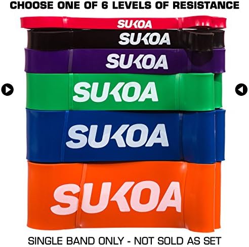 Sukoa Pull Up Bands - Training and Workout Assist for Mobility, Powerlifting Exercise, Crossfit and Stretching - Men and Women - Extra Durable Anti Snap Loops