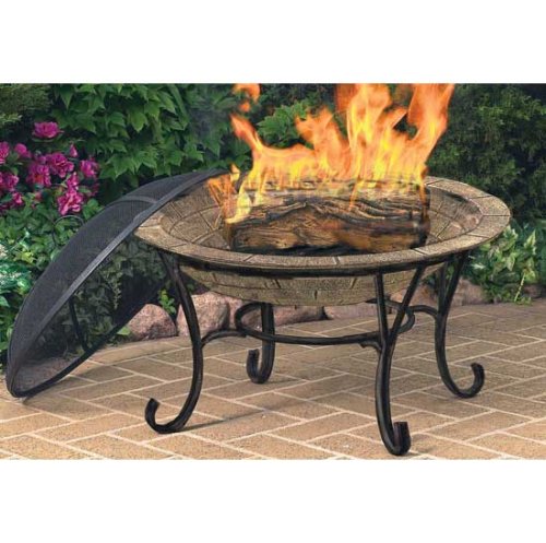 CobraCo FB6102 Round Cast Iron Brick Finish Fire Bowl with Screen and Cover 518FOqLF3iL CobraCo FB6102 Round Cast Iron Brick Finish Fire Bowl with Screen and Cover