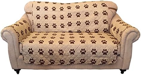 Reversible Furniture Protector with elastic strap. Comes in variation sizes. Choose from Sofa protector, Loveseat protector, and Chair protector. Protect your furniture from stains, spills, pets and children accidents (Love Seat, Paws)