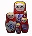Red Set of 5 Cutie Nesting Dolls Matryoshka Madness Russian Doll