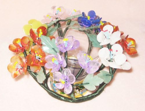 Christmas Gift! Handmade Nature Stone Flower Wreath Candle Votive Holder