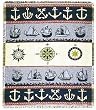 Nautical Theme Anchors Ships Compass Afghan Throw Blanket 48" x 60"