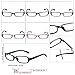 FancyG® Vintage Inspired Classic Retro Style Rectangle Shape UV Protection Blue Tint Glasses Frame Clear Lens Eyewear - Black Pink