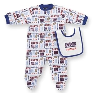 Gerber Snap Front Sleep N Play and Matching Solid Bib with Team Logo, Giants