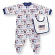 NFL Giants Infant Snap Front Sleep N Play with Matching Bib, 3-6 Months