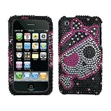 Black Silver Pink Cute Pirate Full Diamond Bling Snap on Design Hard Case Faceplate for Apple Iphone 3g 3gs Reviews