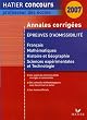 Annales corrig�es : Epreuves d'admissibilit� session 2006 Fran�ais, Math�matiques, Histoire et G�ographie, Sciences exp�rimentales et Technologie