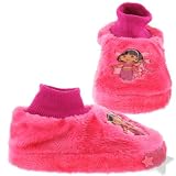 Dora the Explorer Dark Pink Sock Top Slippers for Toddlers and Girls