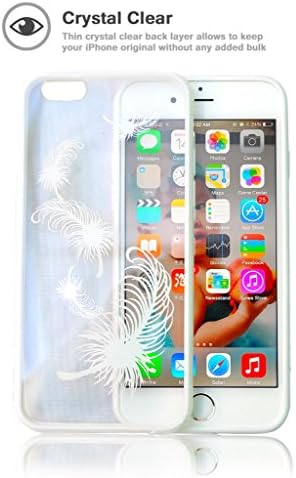 iPhone 6 Plus Protective Case, SFACE Sturdy Crystal Clear PC Layer + Flexible TPU Frame for iPhone 6 Plus 5.5-in, Anti-Scratches and Shockproof Protection - White Color, Feather Design - 18 Months Warranty