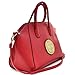 Dasein Faux Buffalo Leather Golden Emblem Weekender Tote, Satchel, Shoulder Bag, Tablet iPad Bag