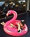 Moon Boat Giant Inflatable Pink Flamingo Pool Floats, 4 ft Wide, with 2 Flamingo Drink Holder Coaster (TM)