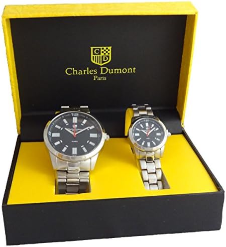 Charles Dumont Paris His & her Gift Set Silver Alloy Metal Case