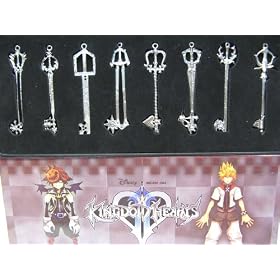 Kingdom Hearts II 8 KEYBLADE PENDANT SET Sora Necklace by Kingdom Hearts 2