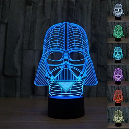 NIEBC Star Wars Stormtrooper 3D 7-Color Gradual Changing LED Touch Switch Visualization Illusion Atmosphere Light Desklamp Nightlight (Darth Vader)