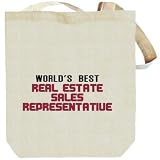 World's Best Real Estate Sales Representative Occupations Tote Bag (Beige, Canvas, Unisex)