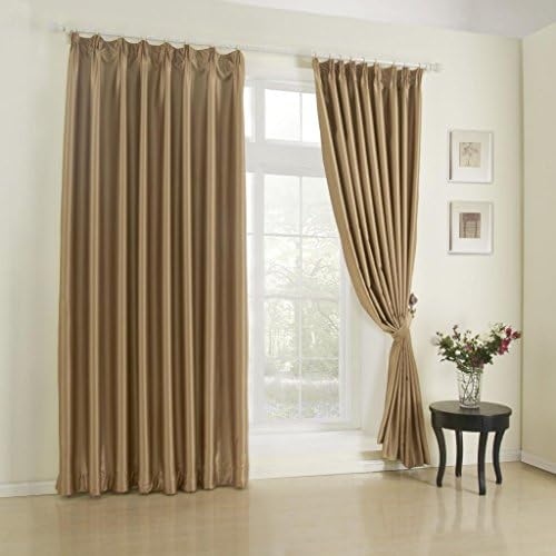 twopages Double Pleated Top Modern Classic Coffee Solid Blackout Curtain Drapes Multi Size Custom (One Panel) 50Wx102"L