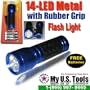 Heavy Duty 14-Led Metal with Rubber Grip Flash Light