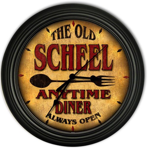 Scheel 's Family Diner Black Cascading Pub Style Wall Clock