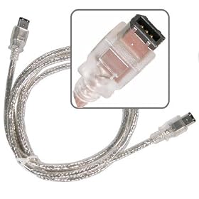 Eforcity 6 foot 6 pin Male to 6 pin Male Translucent Firewire Cable for IEEE 1394 devices by eforcity