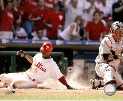 Jimmy Rollins Philadelphia Phillies Sliding into Homeplate 8x10 Photo