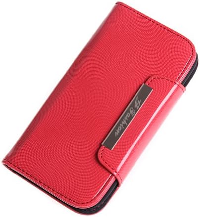 Wisedeal Magic Square Pattern PU Leather Wallet Flip Case Soft Cover With Credit Card Slots Money Pocket For Samsung Galaxy S3 i9300 (Red)