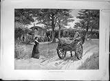 1891 TRAVELLING SHOWMEN CAMP CARAVAN CART PRINT ART