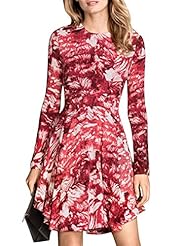 Full Length Above the Knee General Print Round Neck  Vintage Flared-Skirt Chiffon/Polyester Jumpsuit  With Ruffles