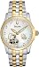 Two Tone Stainless Steel Heart Skeleton Display Automatic Mother of Pearl Dial