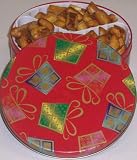 Gourmet Food : Scott's Cakes Garlic, Honey-Mustard, and Peanut Butter Pretzel Nuggets in a Christmas Present Tin