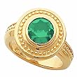 14K Yellow Gold Chatham Created Emerald Ring