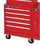 SK 86105 27-Inch Wide by 18-3/4-Inch Deep by 42-3/8-Inch High 5 Drawer Red Mobile Cabinet