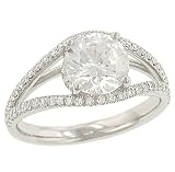 2 Row Fishtail Diamond Engagement Ring .30ct (CZ ct)