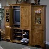 Riverside Furniture Visions 46 Inch TV Stand Wall Entertainment System in Medium Distressed Oak