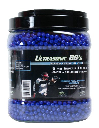 SoftAir 10,000 ct. Bottle Ultrasonic Blue Airsoft BBs (6mm, 0.12g)