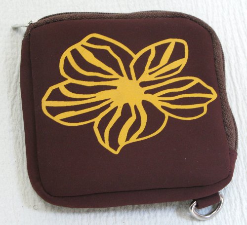 Graphic Flower Small Change, iPod Shuffle, Gadget, Coin Purse Bag Case Holder Pouch Burgundy Yellow Graphic Flower Small Change, iPod Shuffle, Gadget, Coin Purse Bag Case Holder Pouch Burgundy Yellow