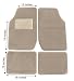Eurow Tan Premium Plush Pile Carpet Floor Mat - 4 Piece
