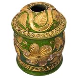 Hand-painted Tissue Paper Box Cover Gold Flower Design (Thailand)