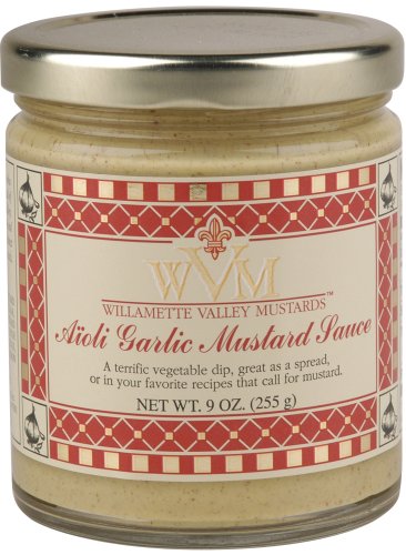 Willamette Valley Mustards And Marinades Aioli Garlic Mustard, 9-Ounce Jars (Pack of 12) by Gourmet Burgers
