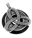 Sun, Moon, and Star Black Onyx Celtic Knot Sterling Silver Pendant