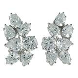 Sterling Silver Cubic Zirconia Multi-Stone Earrings by Charles Winston