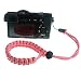 FoRapid Braided 550 Paracord Adjustable Camera Wrist Strap/Bracelet Quick Release Connector Fits All Camera Lugs for Mirrorless Compact System DSLR Cameras, Binoculars - Red/White
